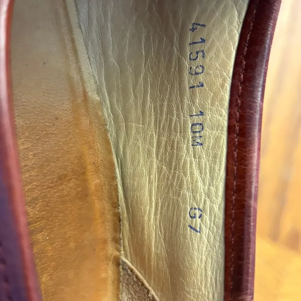 French Shriner Men's US 10 M Brown Leather Tassel Loafers Shoes